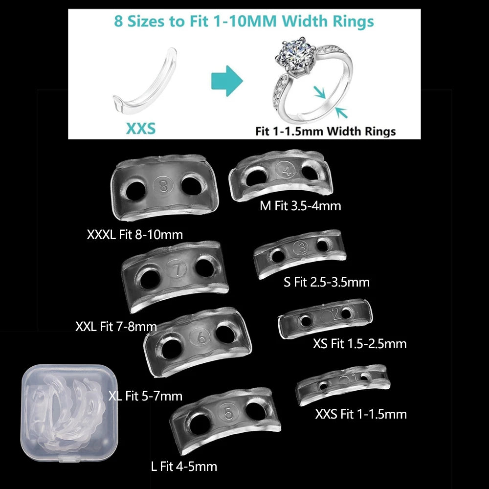 Transparent Spiral Ring Size Adjuster - 4pcs Set, User-Friendly Jewelry Resizing Tool