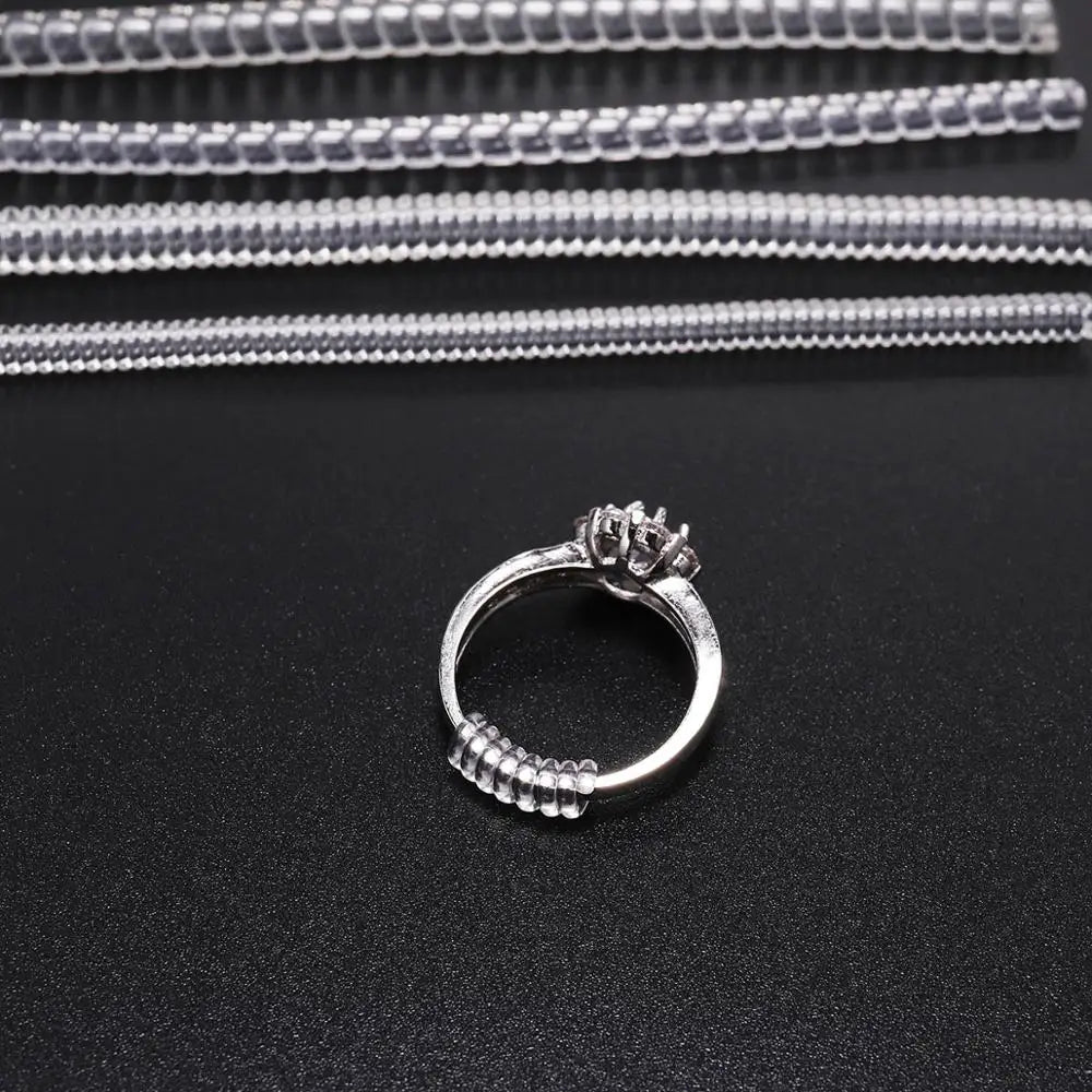 Transparent Spiral Ring Size Adjuster - 4pcs Set, User-Friendly Jewelry Resizing Tool