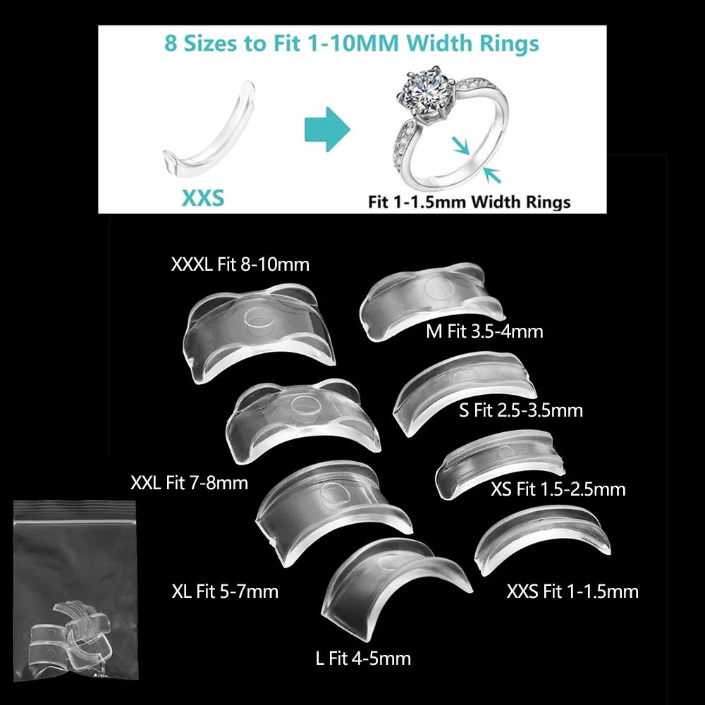 Transparent Spiral Ring Size Adjuster - 4pcs Set, User-Friendly Jewelry Resizing Tool