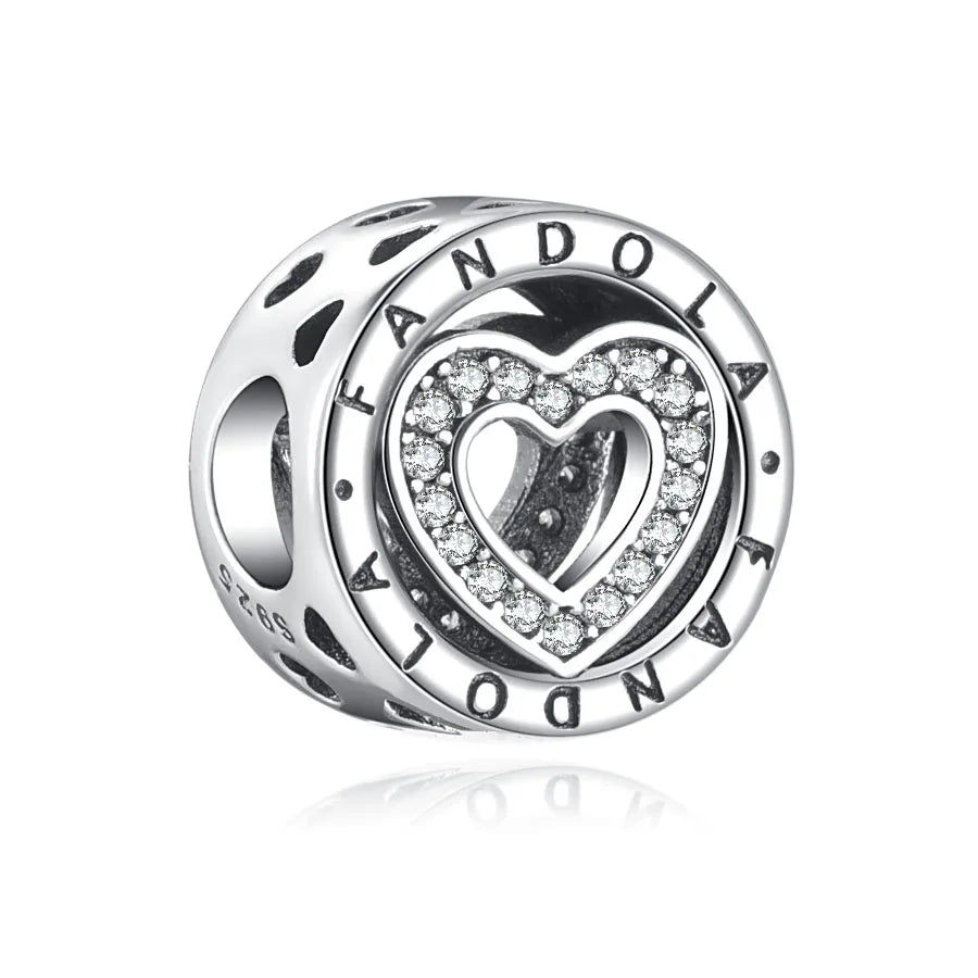 NEW 925 Sterling Silver Love Arrow Double Ring Charm for Original Bracelets - Top-Rated Wedding Anniversary Jewelry