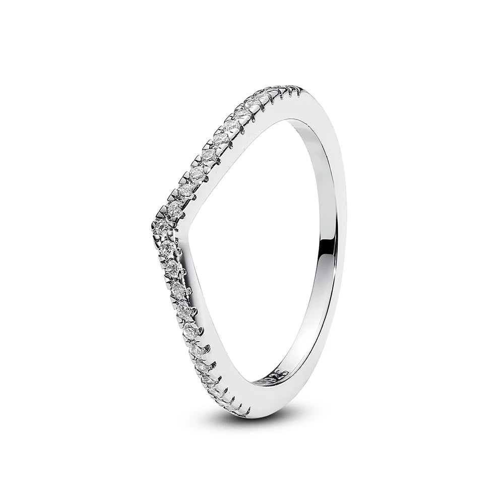 Original 925 Sterling Silver Love Heart Crown Engagement Ring - Rose Gold Luxury Jewelry Gift