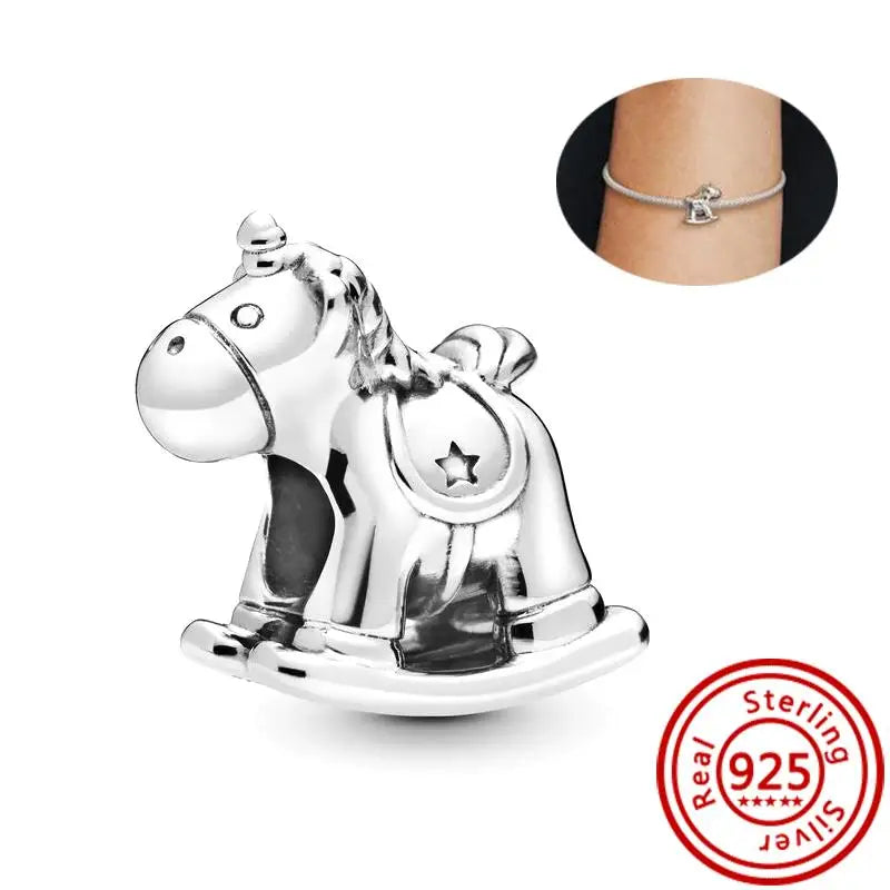 925 Silver Animal Charms: Adorable Cat, Dog, Elephant, Unicorn & Bird Pendants for DIY Bracelets