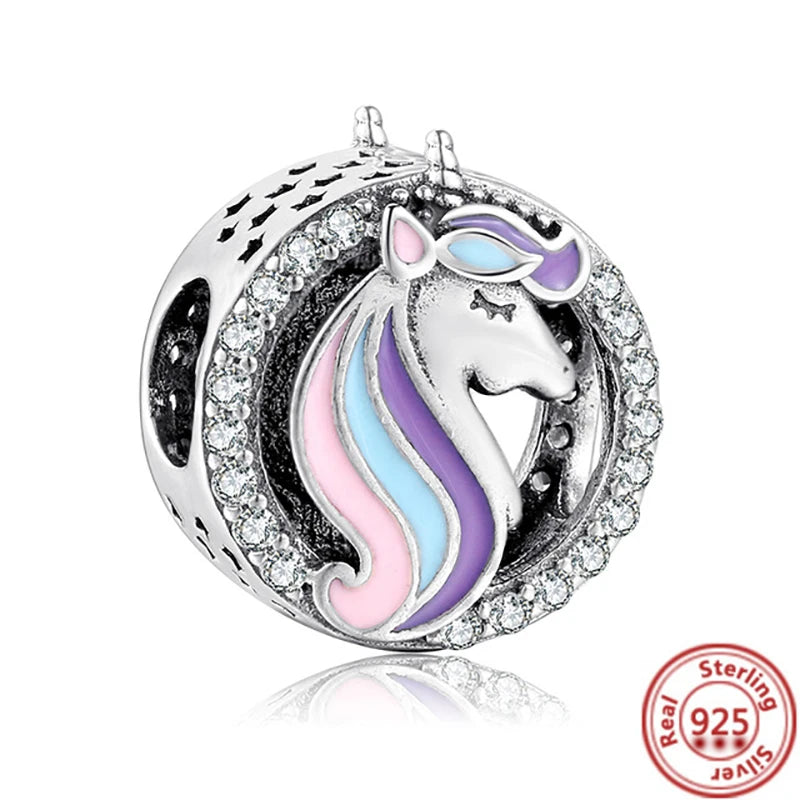 925 Silver Animal Charms: Adorable Cat, Dog, Elephant, Unicorn & Bird Pendants for DIY Bracelets
