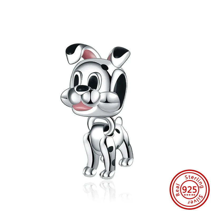 925 Silver Animal Charms: Adorable Cat, Dog, Elephant, Unicorn & Bird Pendants for DIY Bracelets