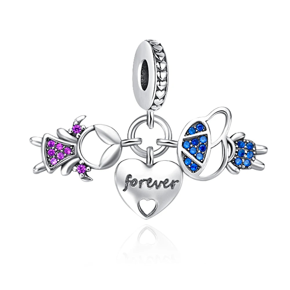 NEW 925 Sterling Silver Love Arrow Double Ring Charm for Original Bracelets - Top-Rated Wedding Anniversary Jewelry