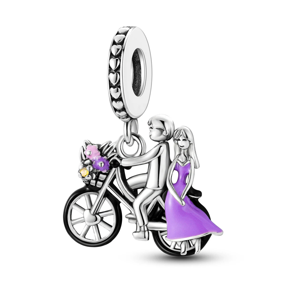 Charming Silver-Plated Chameleon Avocado Moon Eye Charm for Dangle Bracelets