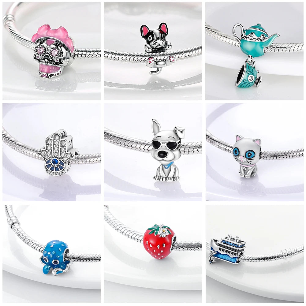 Penguin & Avocado Silver Plated Animal Charms for Bracelets & Necklaces - Top-Rated Favorites