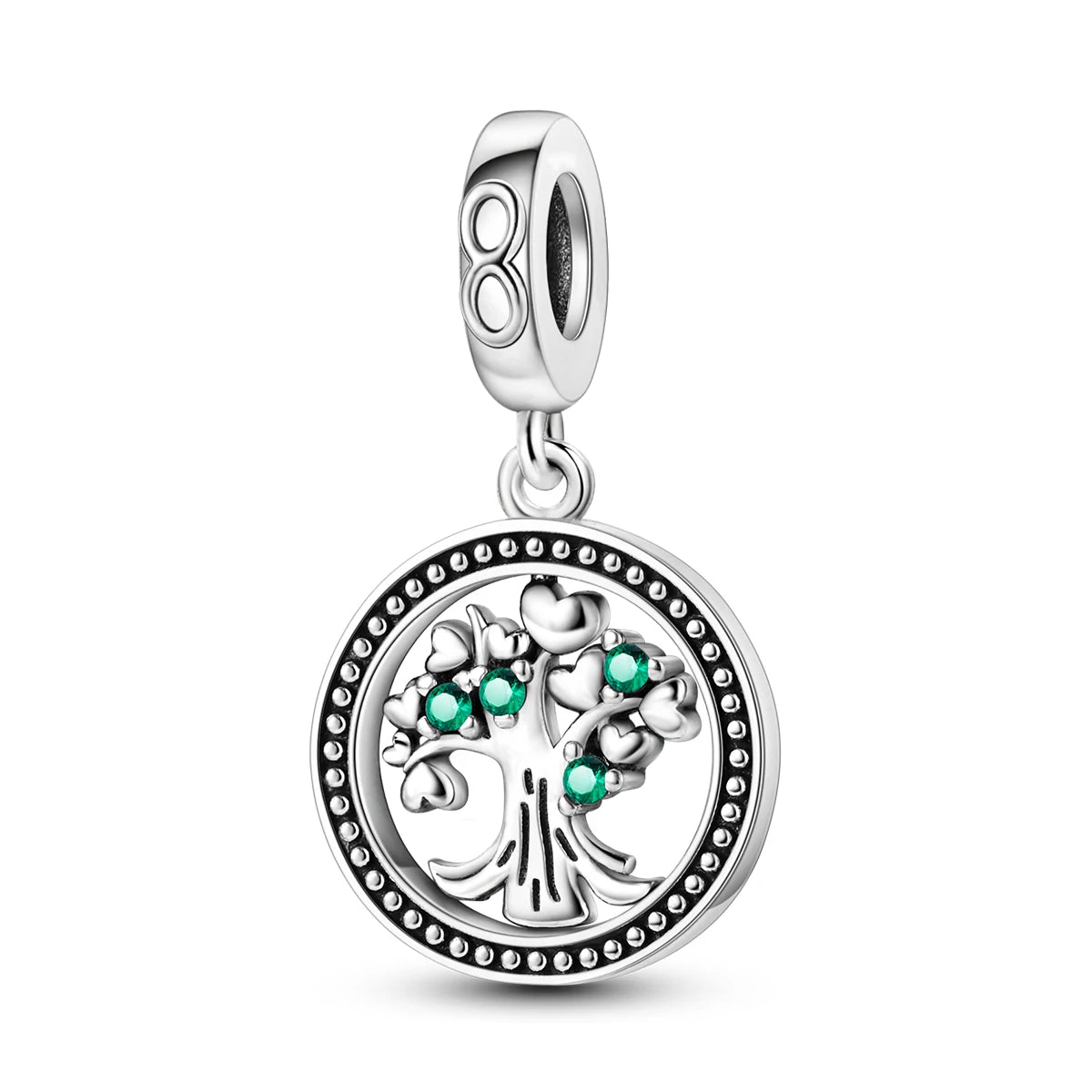 Charming Silver-Plated Chameleon Avocado Moon Eye Charm for Dangle Bracelets