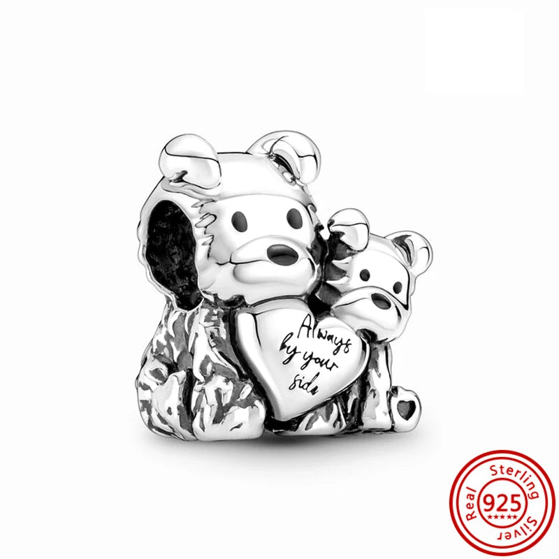 925 Silver Animal Charms: Adorable Cat, Dog, Elephant, Unicorn & Bird Pendants for DIY Bracelets