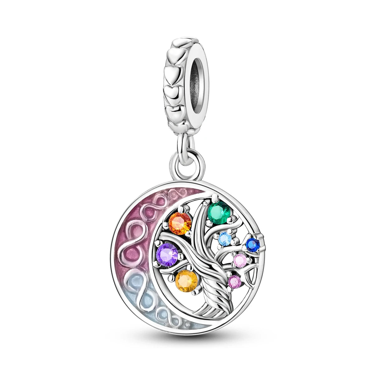 Charming Silver-Plated Chameleon Avocado Moon Eye Charm for Dangle Bracelets