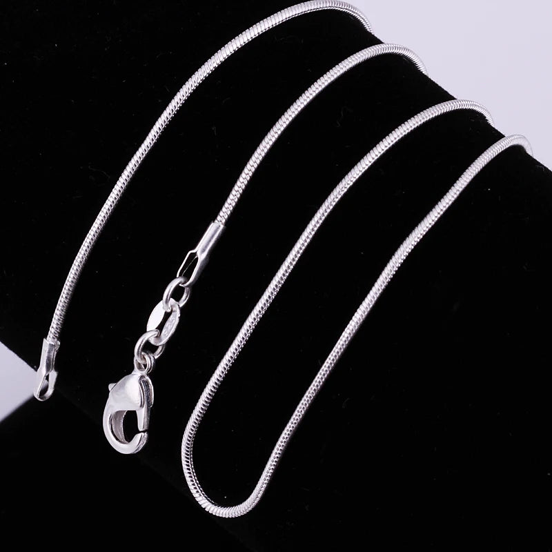 925 Sterling Silver Snake Chain Necklace Set - 10PCS, 16-30 Inch, 1mm - Top-Rated Fashion Jewelry for Men & Women