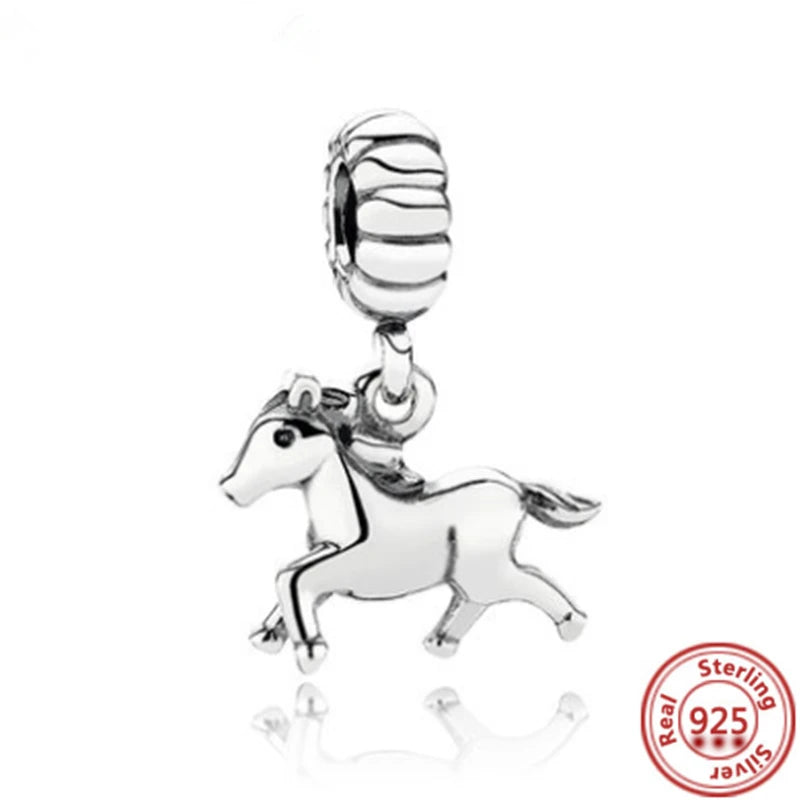 925 Silver Animal Charms: Adorable Cat, Dog, Elephant, Unicorn & Bird Pendants for DIY Bracelets