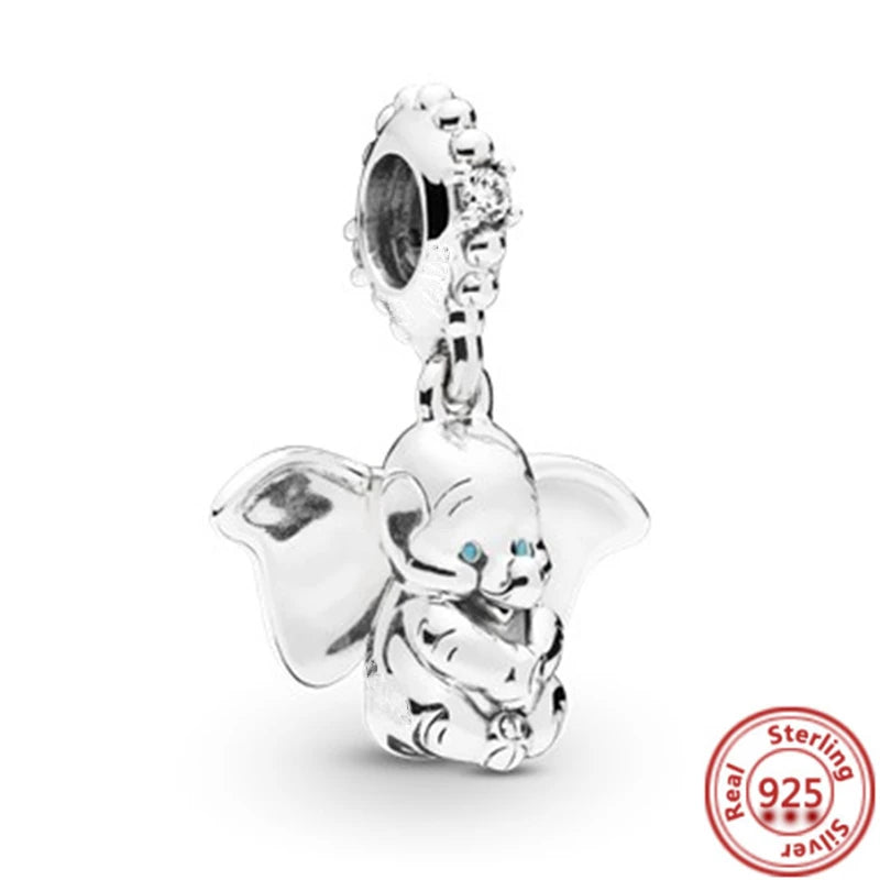 925 Silver Animal Charms: Adorable Cat, Dog, Elephant, Unicorn & Bird Pendants for DIY Bracelets