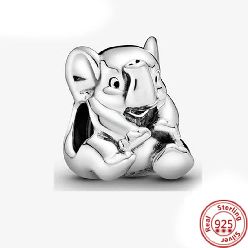 925 Silver Animal Charms: Adorable Cat, Dog, Elephant, Unicorn & Bird Pendants for DIY Bracelets