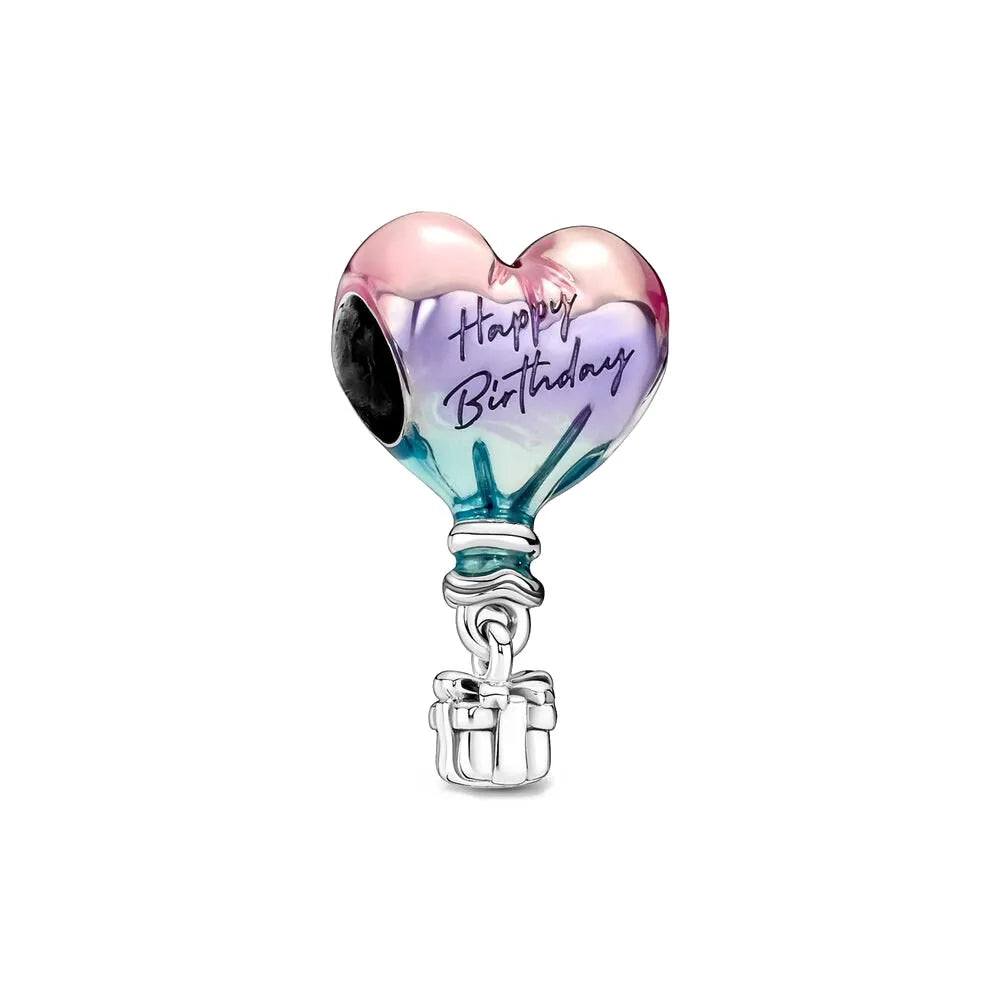Spring Pink 925 Sterling Silver Enamel Flower Pendant for Mother-Daughter Bracelets