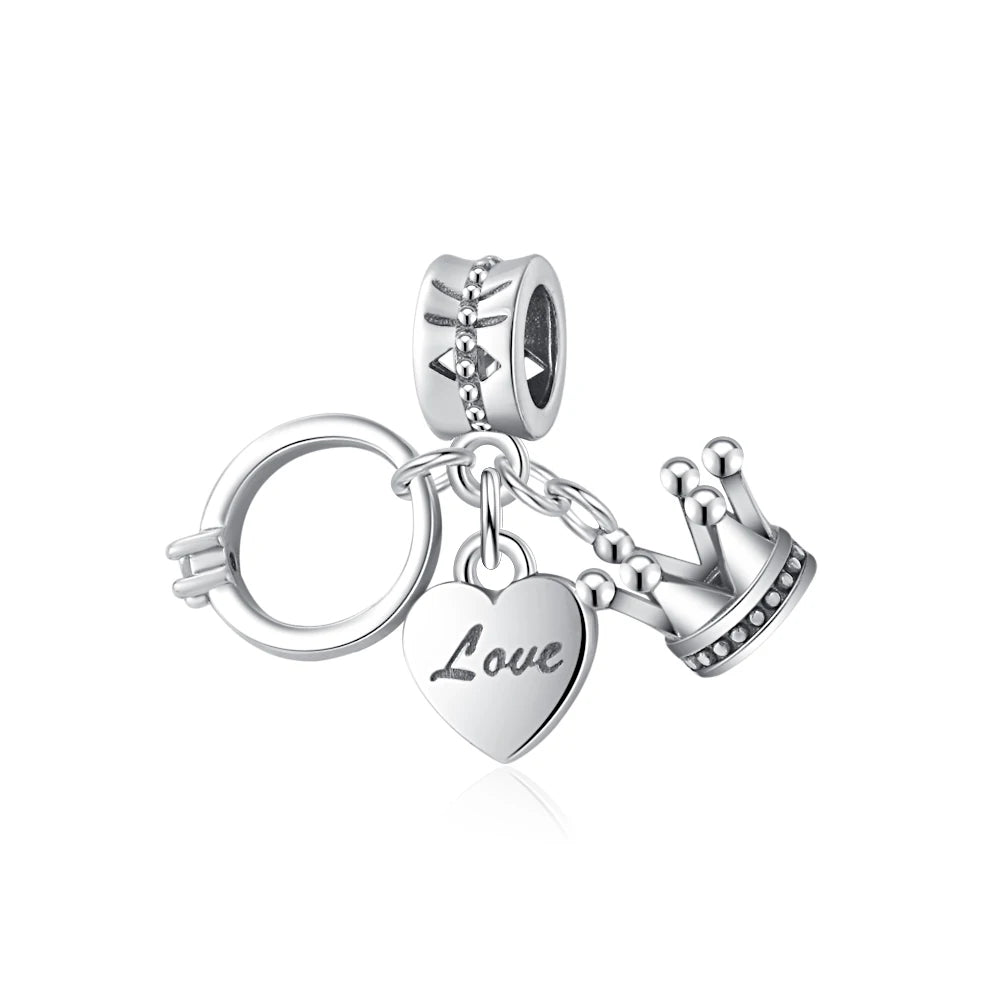 NEW 925 Sterling Silver Love Arrow Double Ring Charm for Original Bracelets - Top-Rated Wedding Anniversary Jewelry