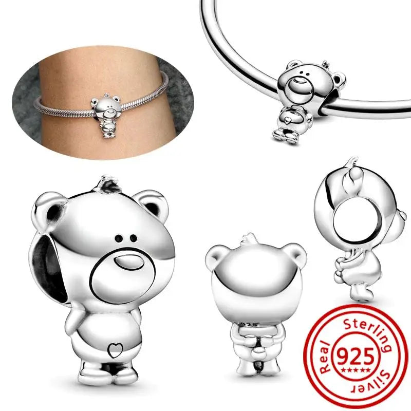 925 Silver Animal Charms: Adorable Cat, Dog, Elephant, Unicorn & Bird Pendants for DIY Bracelets
