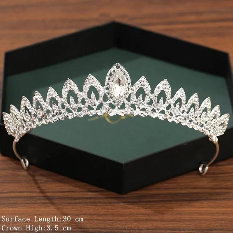 Accessoires de cheveux de mariage couleur argent Couronne et diadème pour femmes Couronne de mariée Cristal Strass Diadèmes Couronnes de mariée