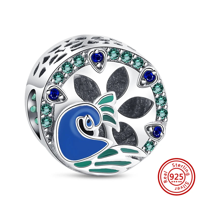 925 Silver Animal Charms: Adorable Cat, Dog, Elephant, Unicorn & Bird Pendants for DIY Bracelets