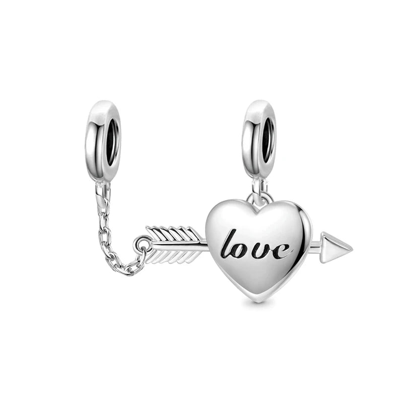 NEW 925 Sterling Silver Love Arrow Double Ring Charm for Original Bracelets - Top-Rated Wedding Anniversary Jewelry