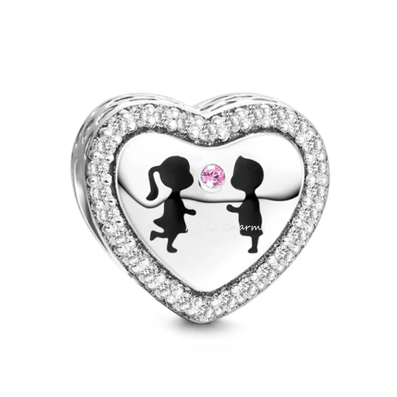 NEW 925 Sterling Silver Love Arrow Double Ring Charm for Original Bracelets - Top-Rated Wedding Anniversary Jewelry