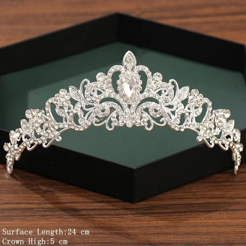 Accessoires de cheveux de mariage couleur argent Couronne et diadème pour femmes Couronne de mariée Cristal Strass Diadèmes Couronnes de mariée