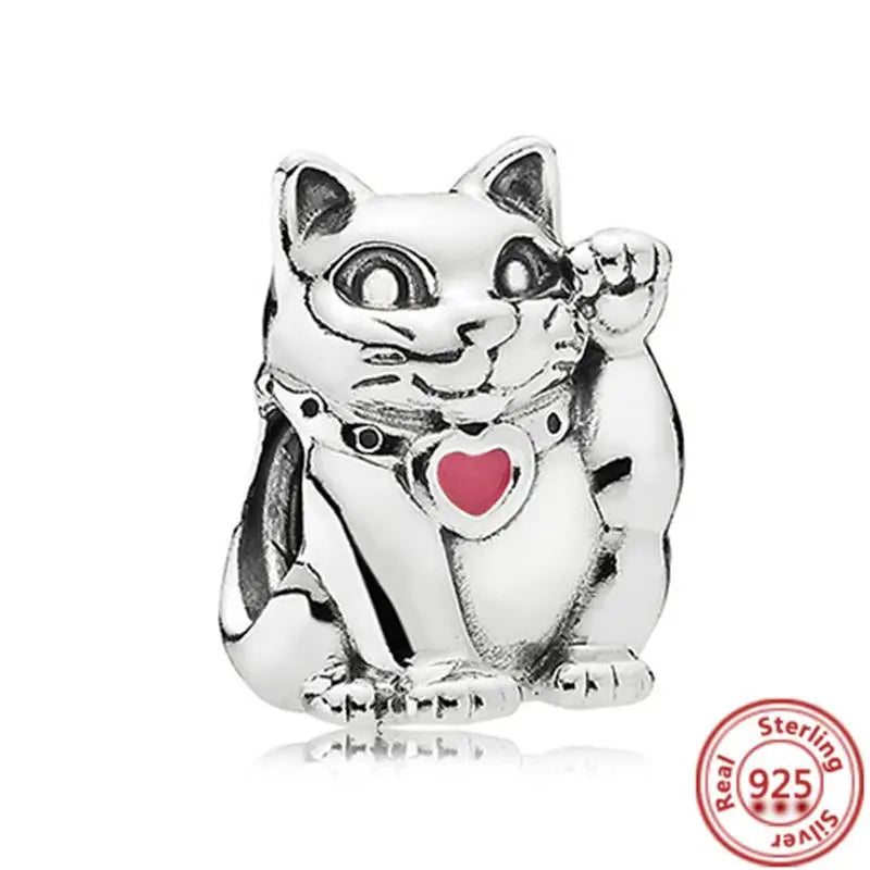 925 Silver Animal Charms: Adorable Cat, Dog, Elephant, Unicorn & Bird Pendants for DIY Bracelets