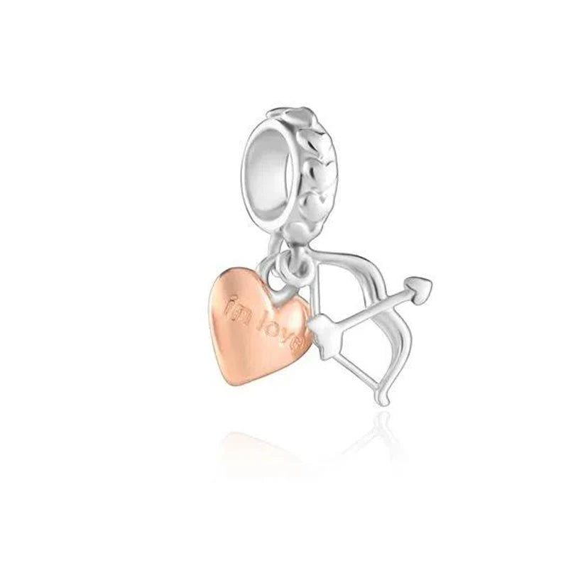 NEW 925 Sterling Silver Love Arrow Double Ring Charm for Original Bracelets - Top-Rated Wedding Anniversary Jewelry