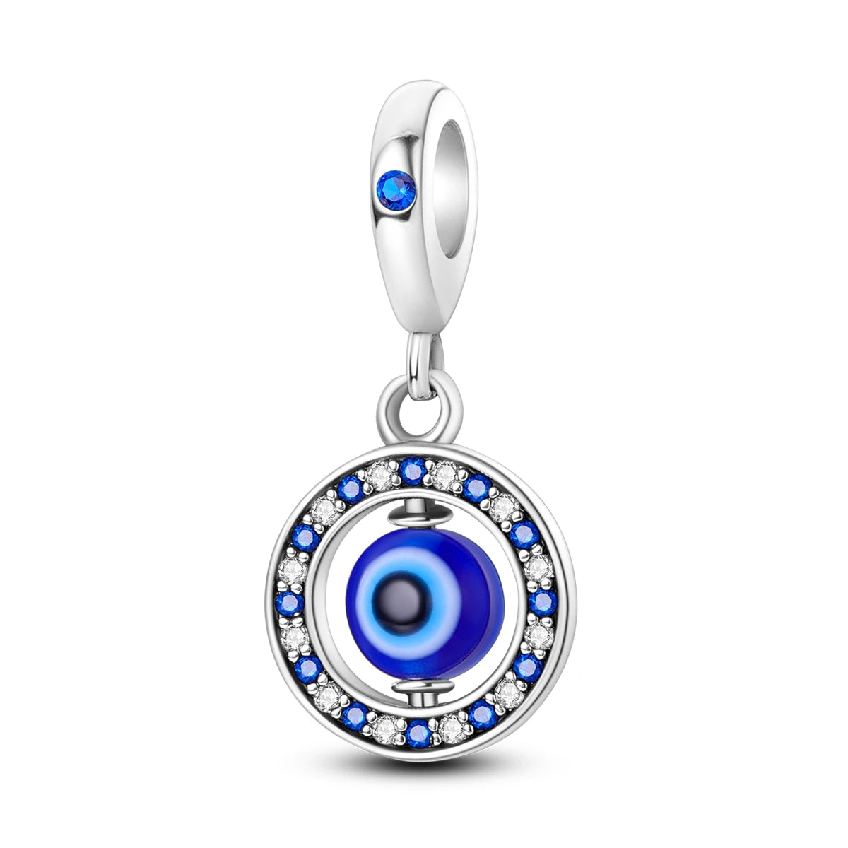 Charming Silver-Plated Chameleon Avocado Moon Eye Charm for Dangle Bracelets