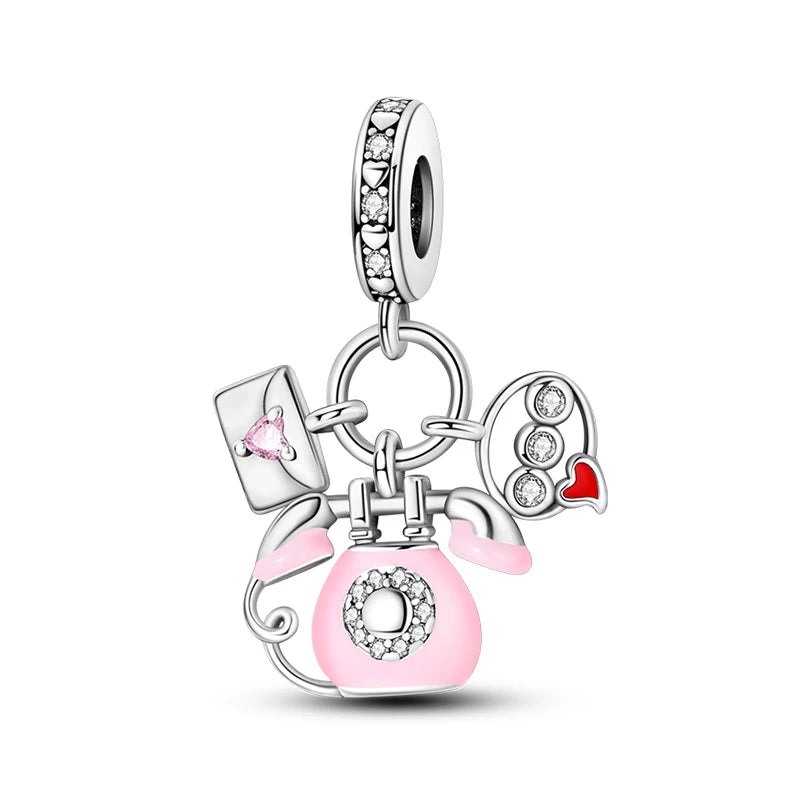 Romantic Pink 925 Silver Charm Bead - Top-Rated DIY Jewelry for 3mm Bracelets