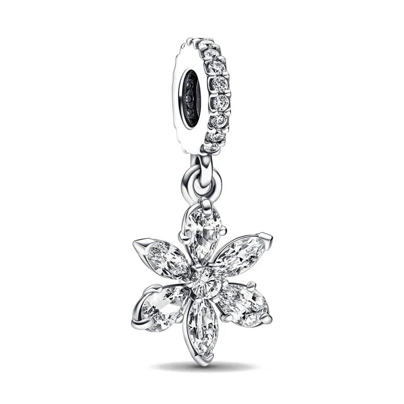 Snowflake Family Cat Mom Dangle Pendant - Top-Rated 925 Sterling Silver Jewelry for Bracelets