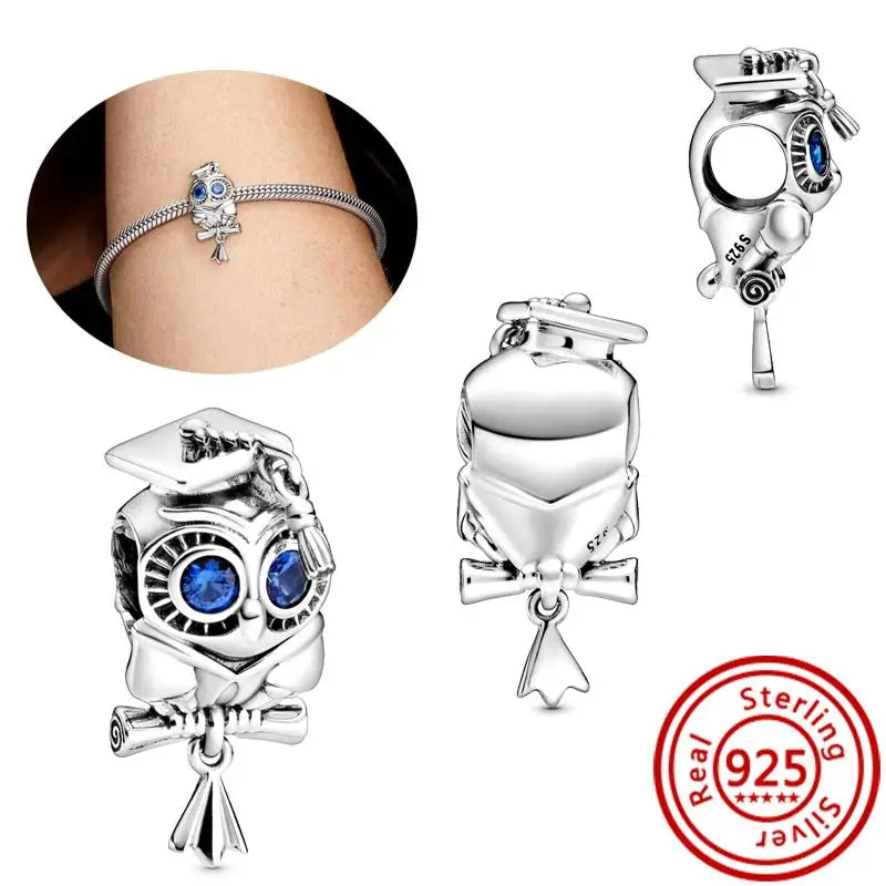 925 Silver Animal Charms: Adorable Cat, Dog, Elephant, Unicorn & Bird Pendants for DIY Bracelets