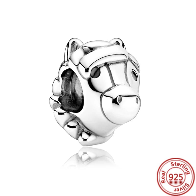 925 Silver Animal Charms: Adorable Cat, Dog, Elephant, Unicorn & Bird Pendants for DIY Bracelets