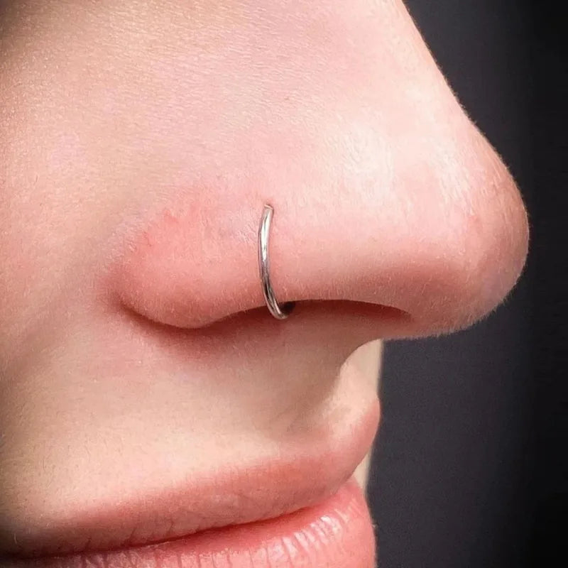 1pc Hypoallergenic Stainless Steel D Shape Nose Ring - Top-Rated Piercing Jewelry for All