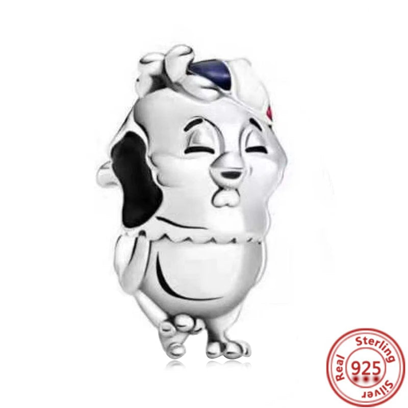 925 Silver Animal Charms: Adorable Cat, Dog, Elephant, Unicorn & Bird Pendants for DIY Bracelets