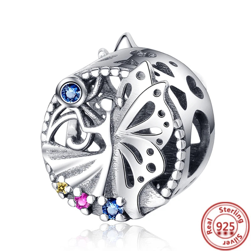 925 Silver Animal Charms: Adorable Cat, Dog, Elephant, Unicorn & Bird Pendants for DIY Bracelets