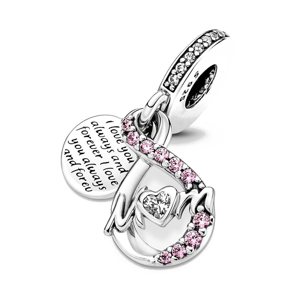 Snowflake Family Cat Mom Dangle Pendant - Top-Rated 925 Sterling Silver Jewelry for Bracelets
