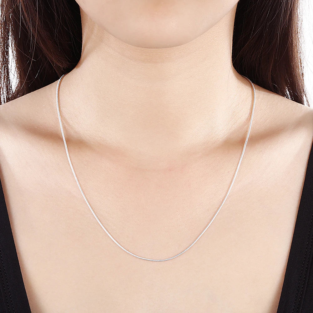 925 Sterling Silver Snake Chain Necklace Set - 10PCS, 16-30 Inch, 1mm - Top-Rated Fashion Jewelry for Men & Women