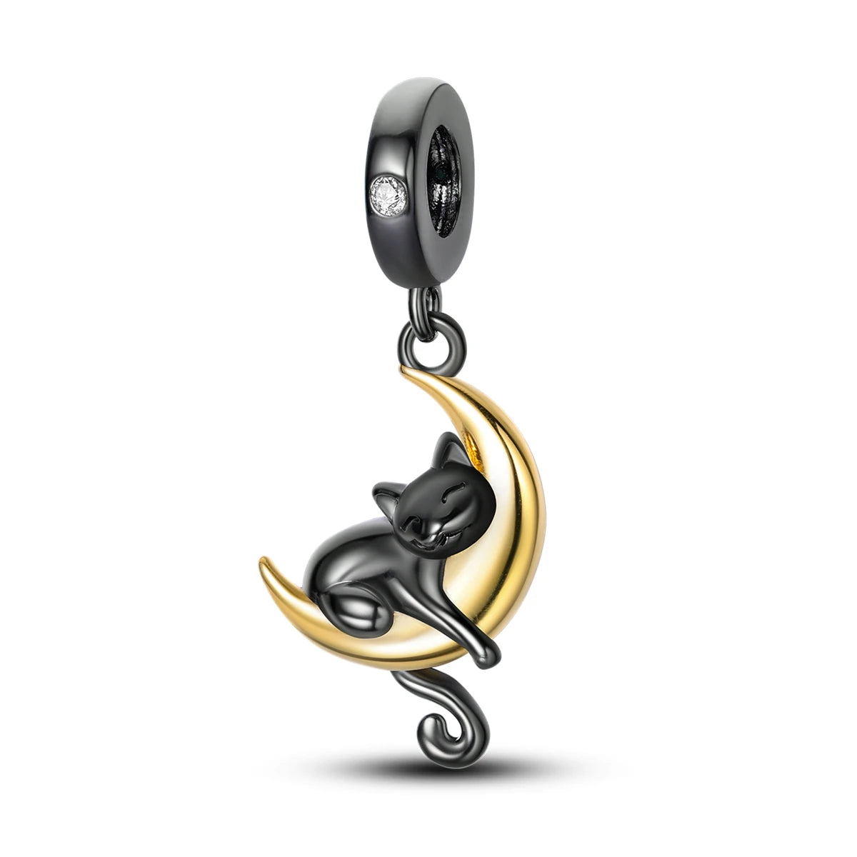 Charming Silver-Plated Chameleon Avocado Moon Eye Charm for Dangle Bracelets