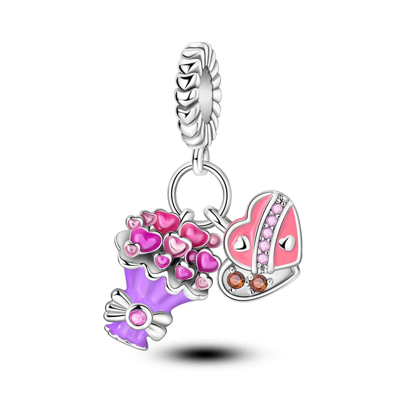 Romantic Pink 925 Silver Charm Bead - Top-Rated DIY Jewelry for 3mm Bracelets