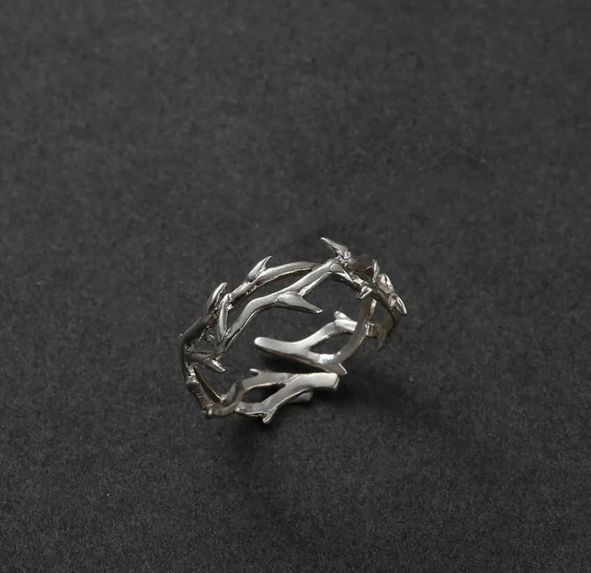 Vintage Adherence Couples' Rings - Top-Rated Fashion with Branches & Thorns