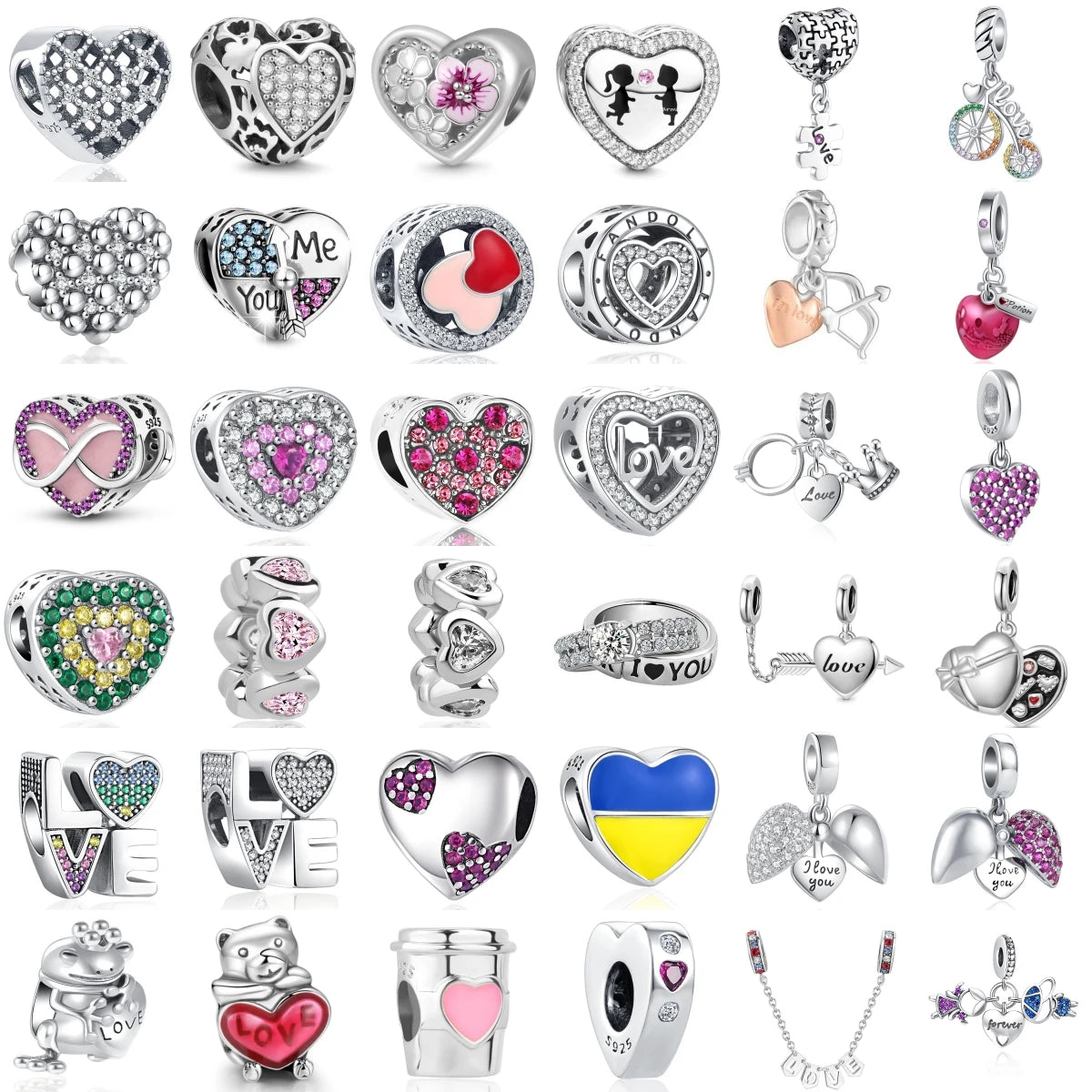 NEW 925 Sterling Silver Love Arrow Double Ring Charm for Original Bracelets - Top-Rated Wedding Anniversary Jewelry