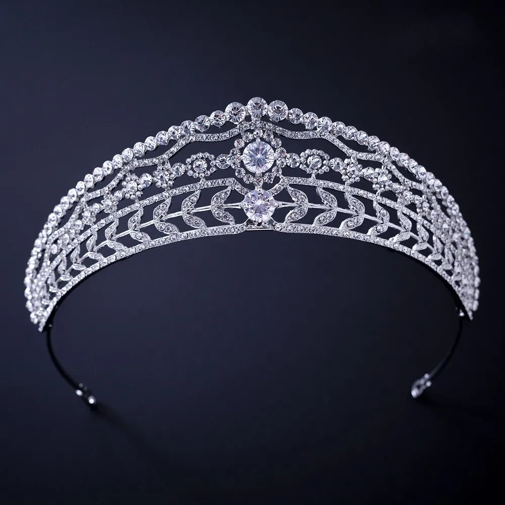 Silver Crystal Rhinestone Bridal Tiara - Top-Rated Wedding Hair Accessory
