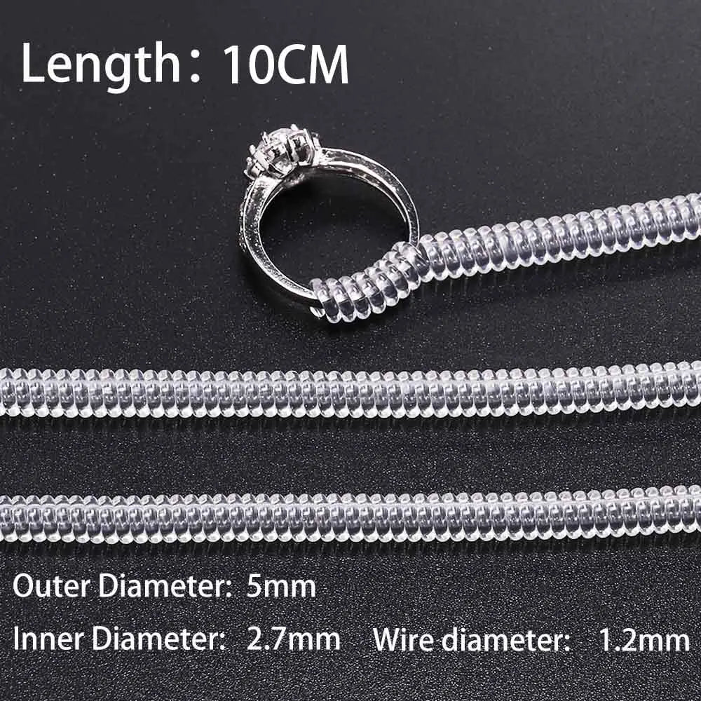 Transparent Spiral Ring Size Adjuster - 4pcs Set, User-Friendly Jewelry Resizing Tool