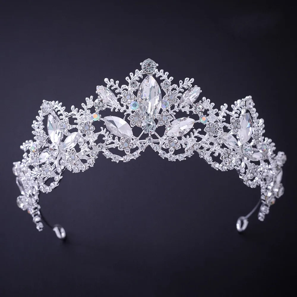 Silver Crystal Rhinestone Bridal Tiara - Top-Rated Wedding Hair Accessory