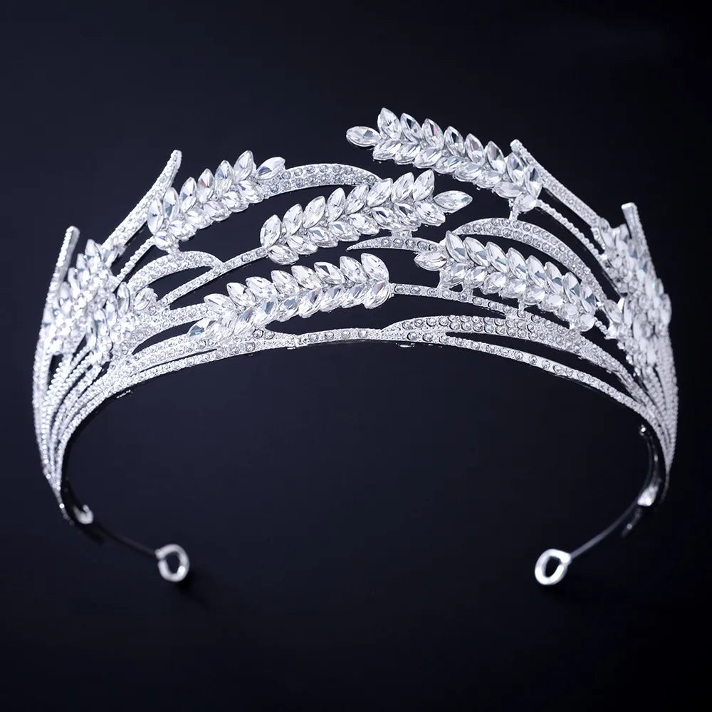 Silver Crystal Rhinestone Bridal Tiara - Top-Rated Wedding Hair Accessory