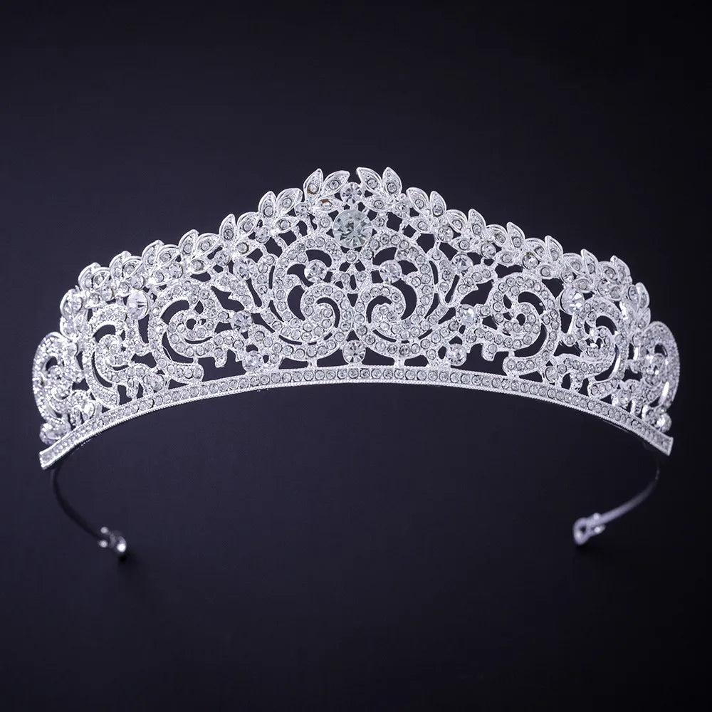 Silver Crystal Rhinestone Bridal Tiara - Top-Rated Wedding Hair Accessory