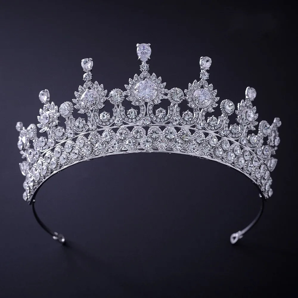 Silver Crystal Rhinestone Bridal Tiara - Top-Rated Wedding Hair Accessory