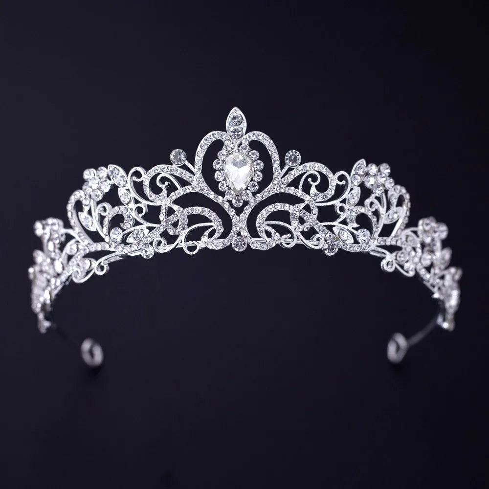 Silver Crystal Rhinestone Bridal Tiara - Top-Rated Wedding Hair Accessory
