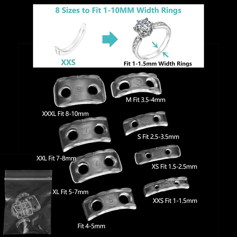 Transparent Spiral Ring Size Adjuster - 4pcs Set, User-Friendly Jewelry Resizing Tool